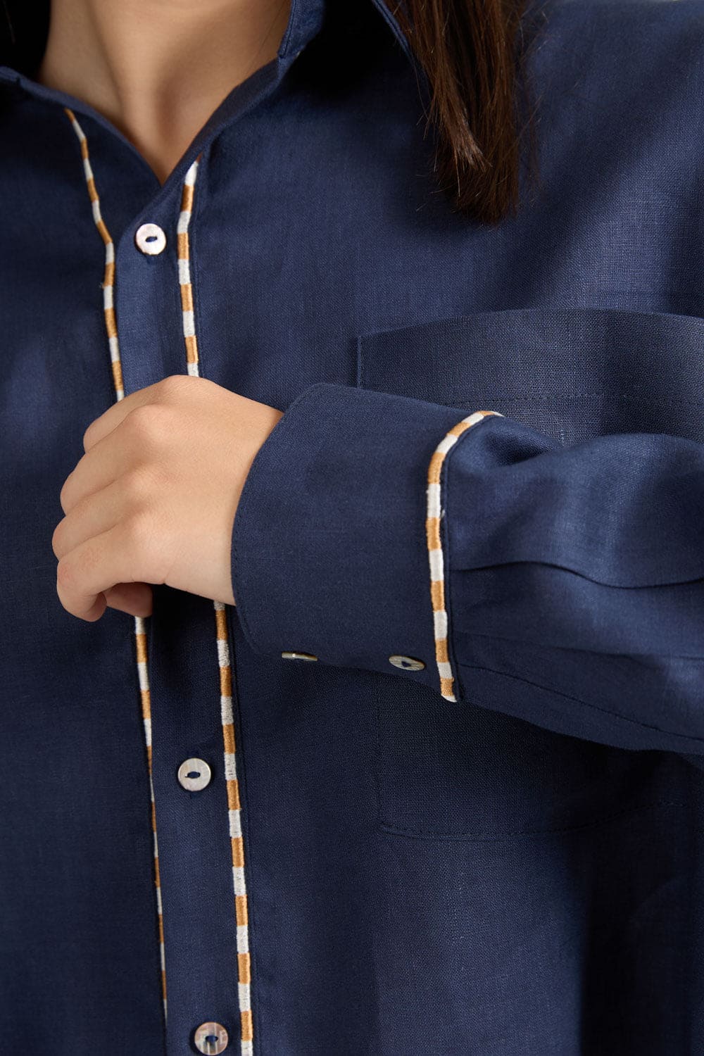 Camisa Detalhes Marinho