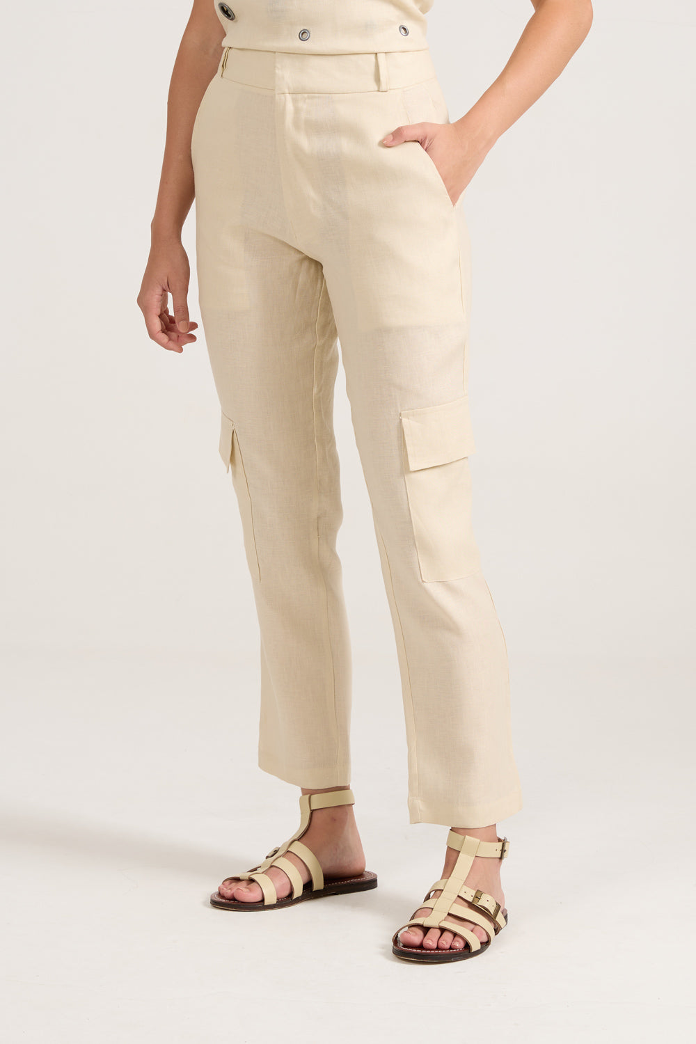 Calça Cargo New Creme