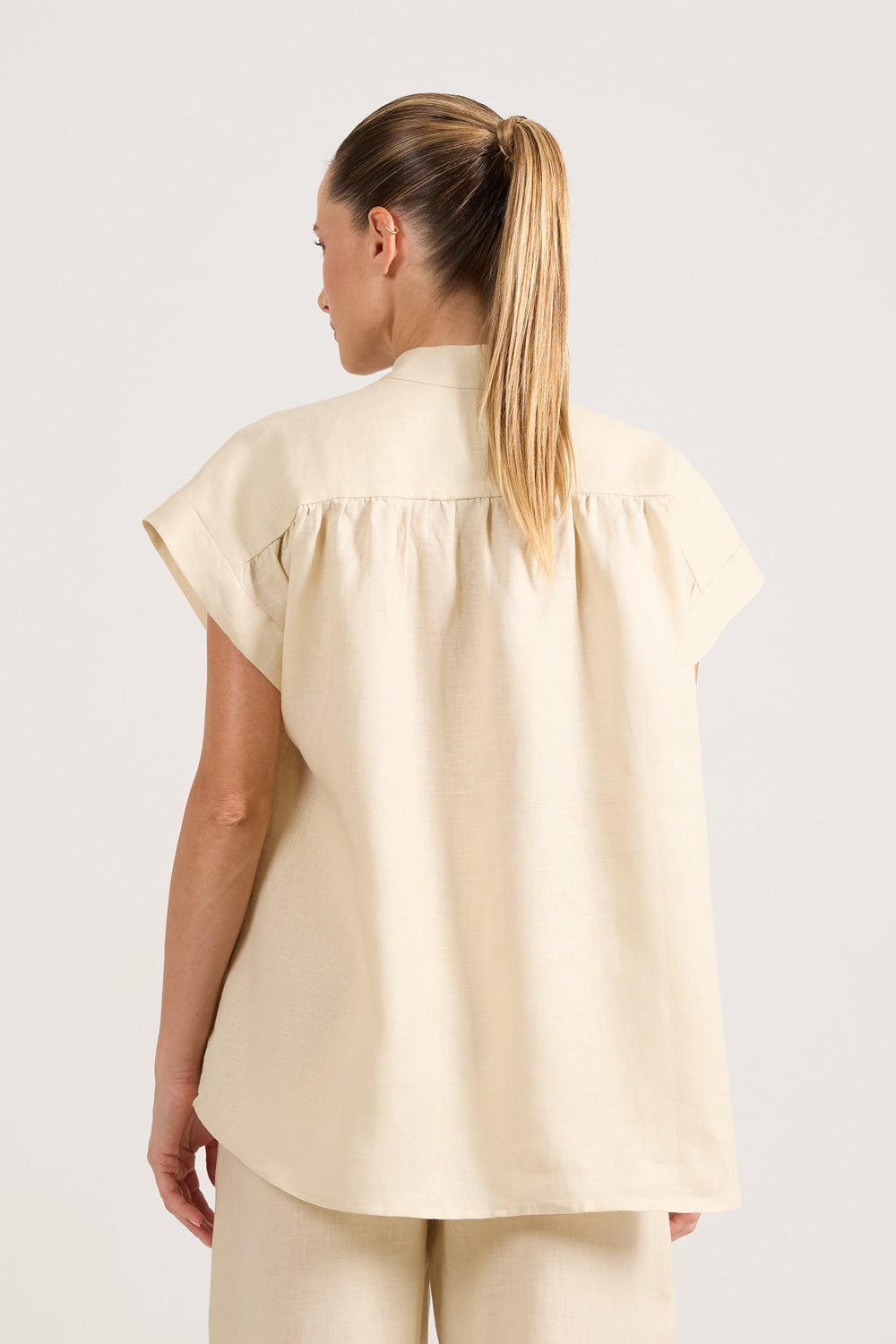 Camisa Franzida Creme