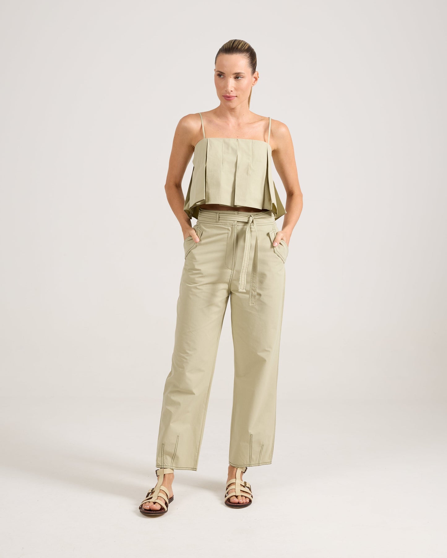 Calça Barrel Verde
