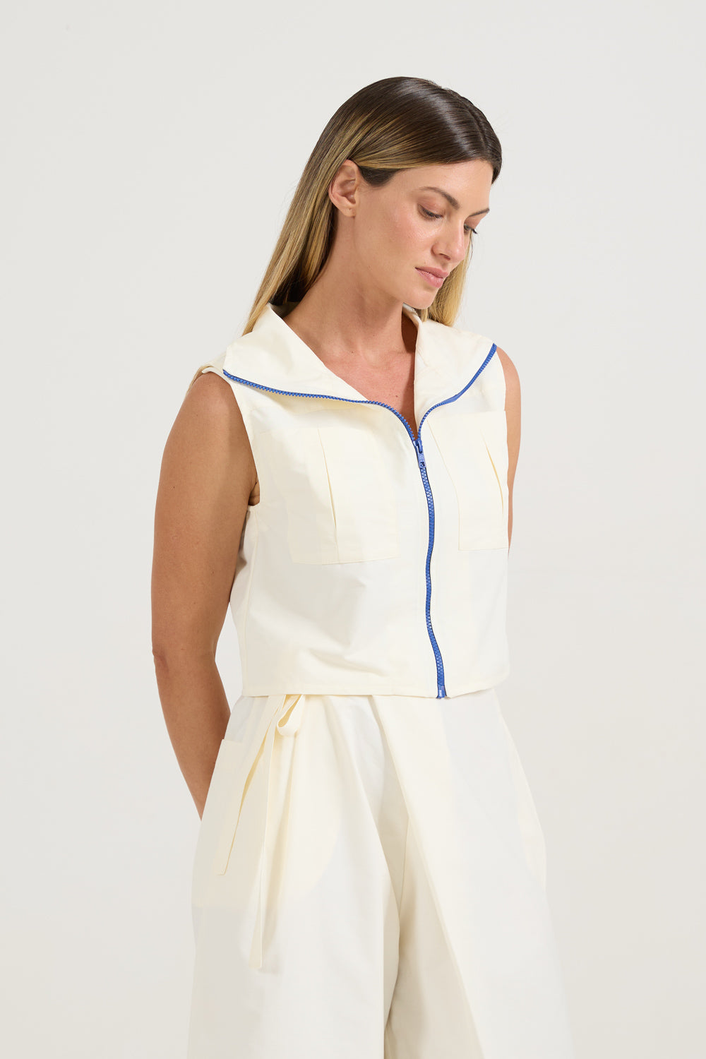 Blusa Zíper Manteiga