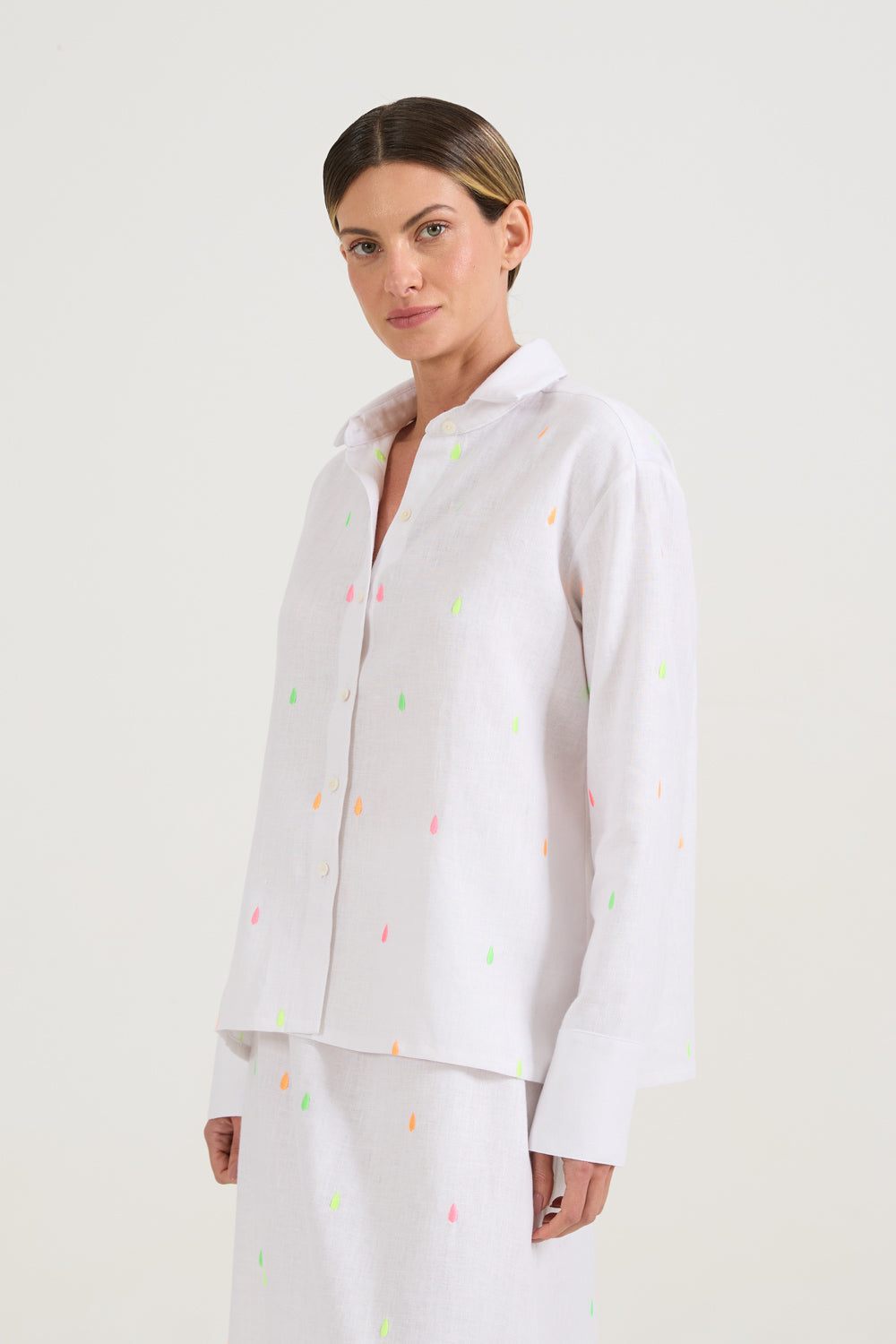 Camisa Gotas Neon Branca
