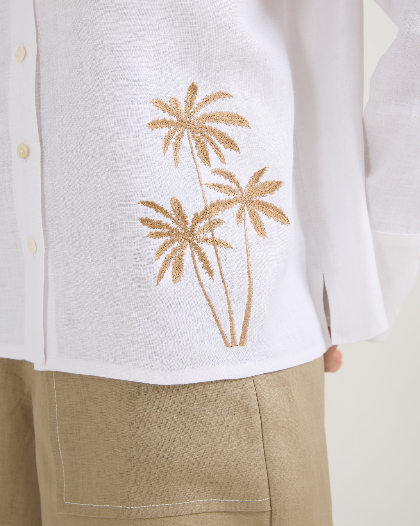 Camisa Bolsos Palmeira Branca
