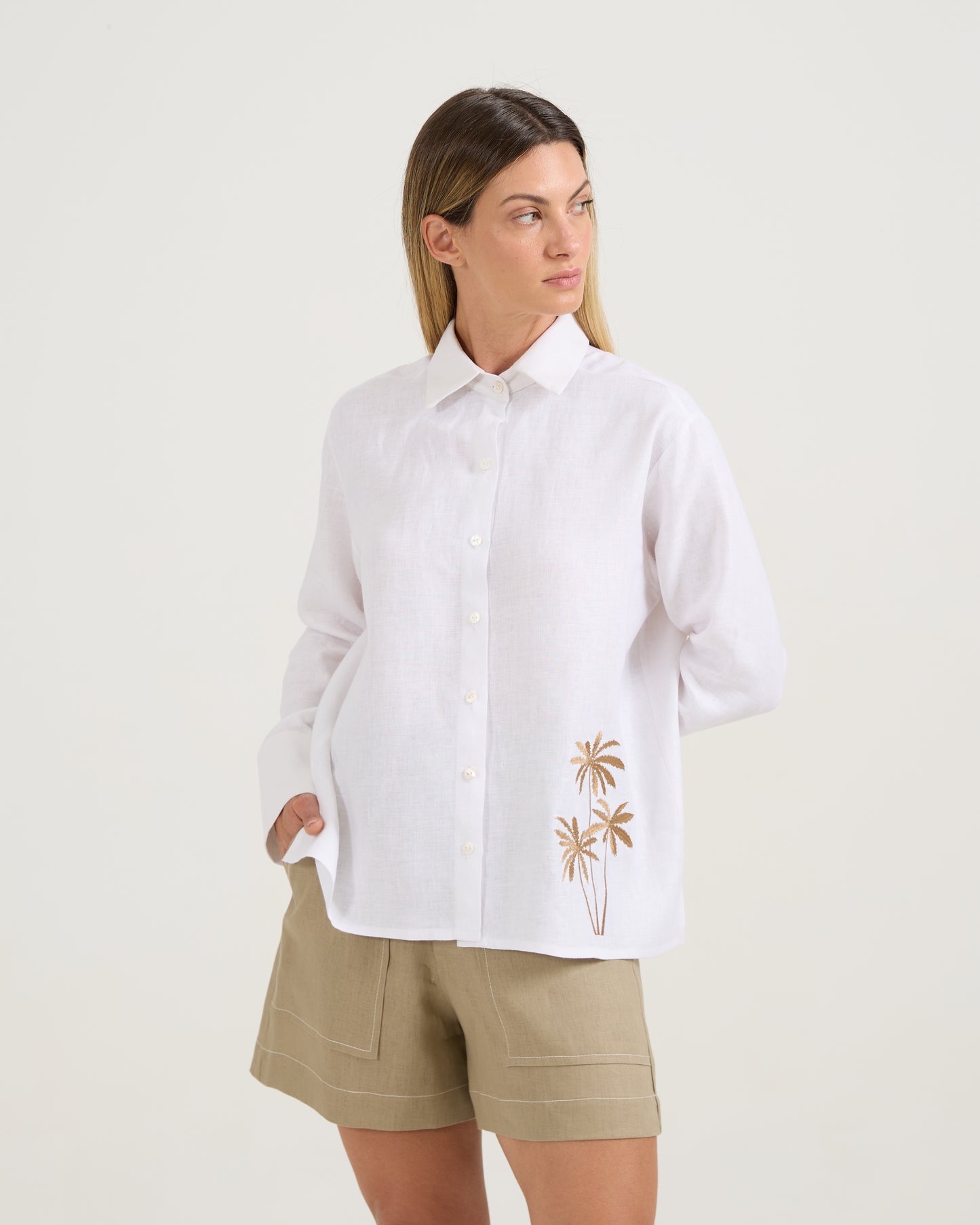 Camisa Bolsos Palmeira Branca