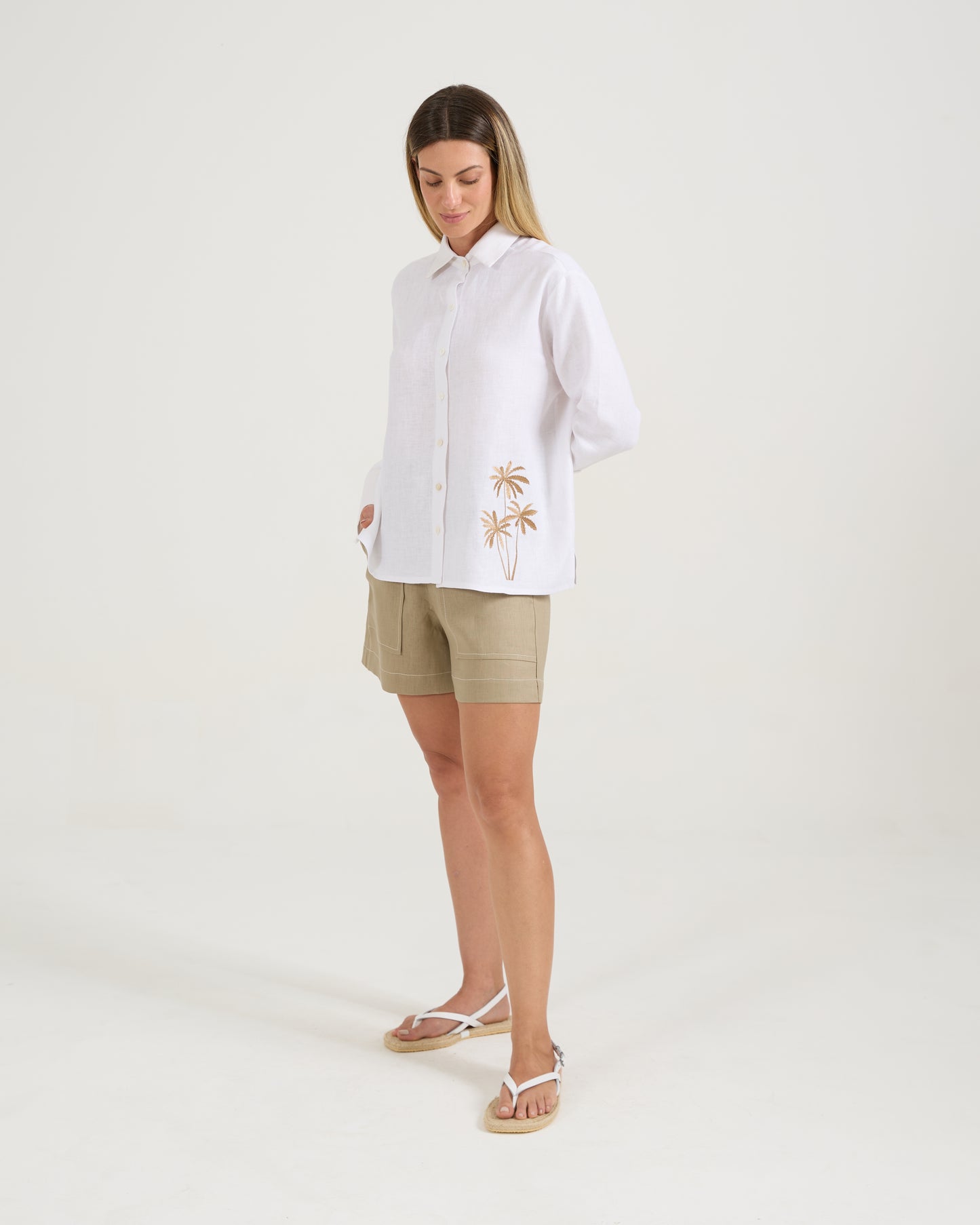 Camisa Bolsos Palmeira Branca