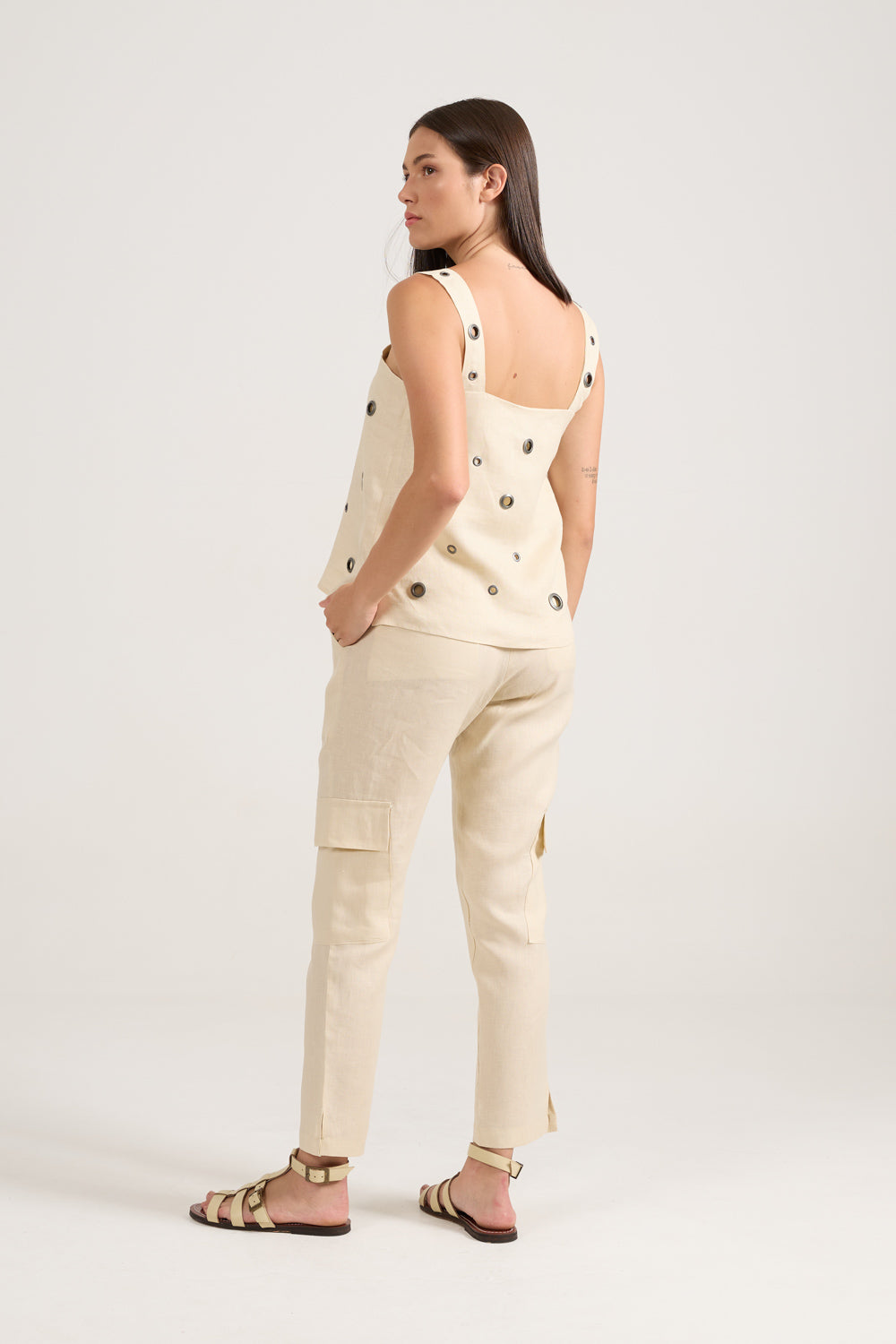 Calça Cargo New Creme