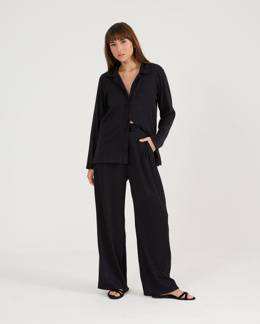 Calça Lurex Pregas