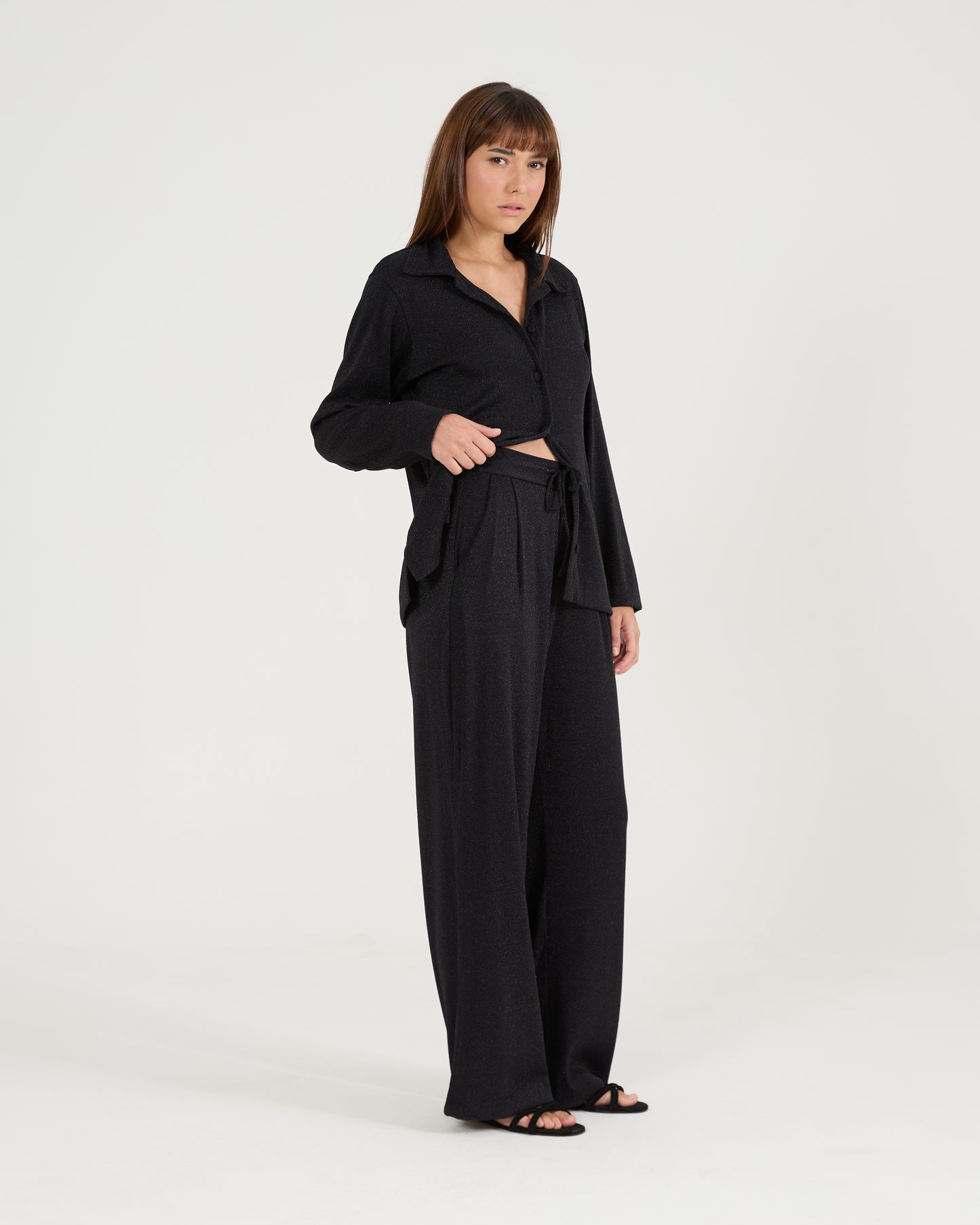 Calça Lurex Pregas