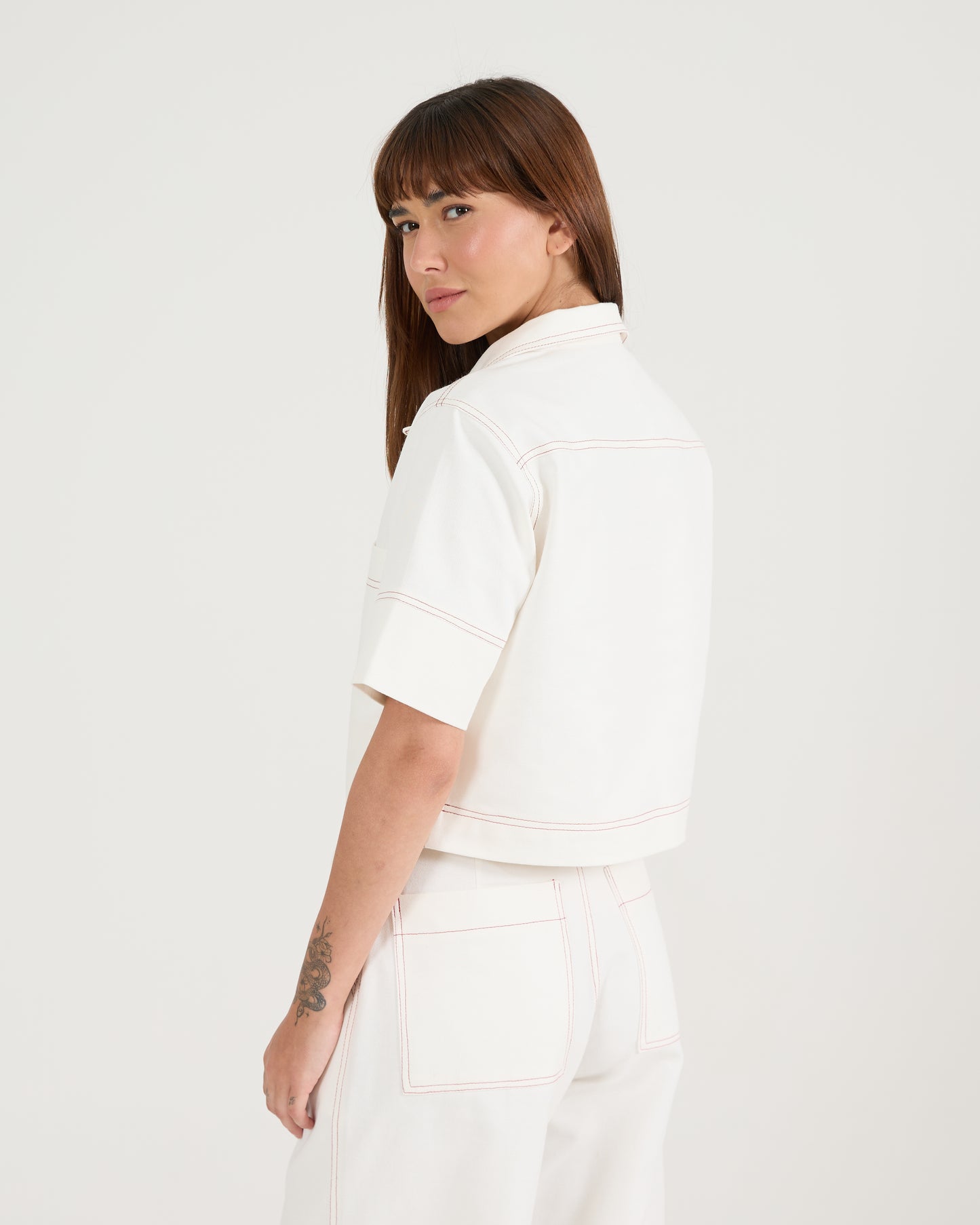 Camisa Cropped Twill