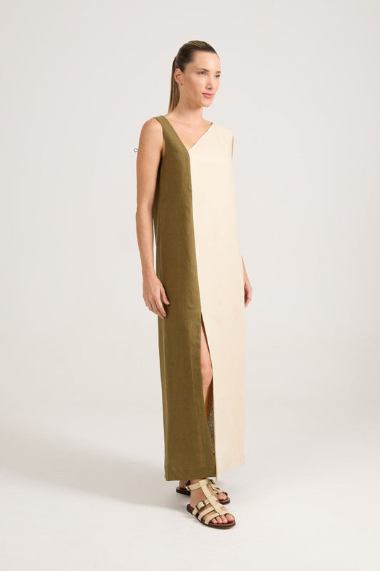 Vestido Duo Verde Musgo