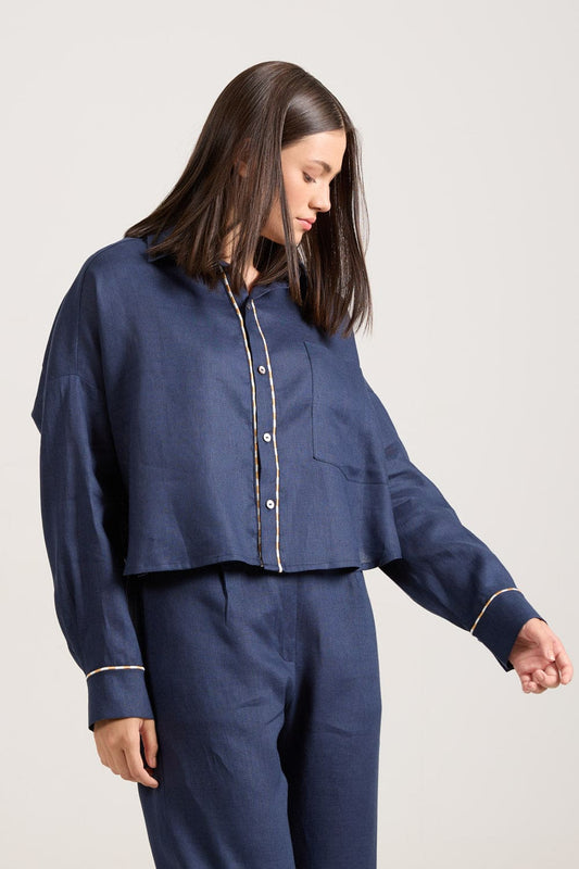 Camisa Detalhes Marinho