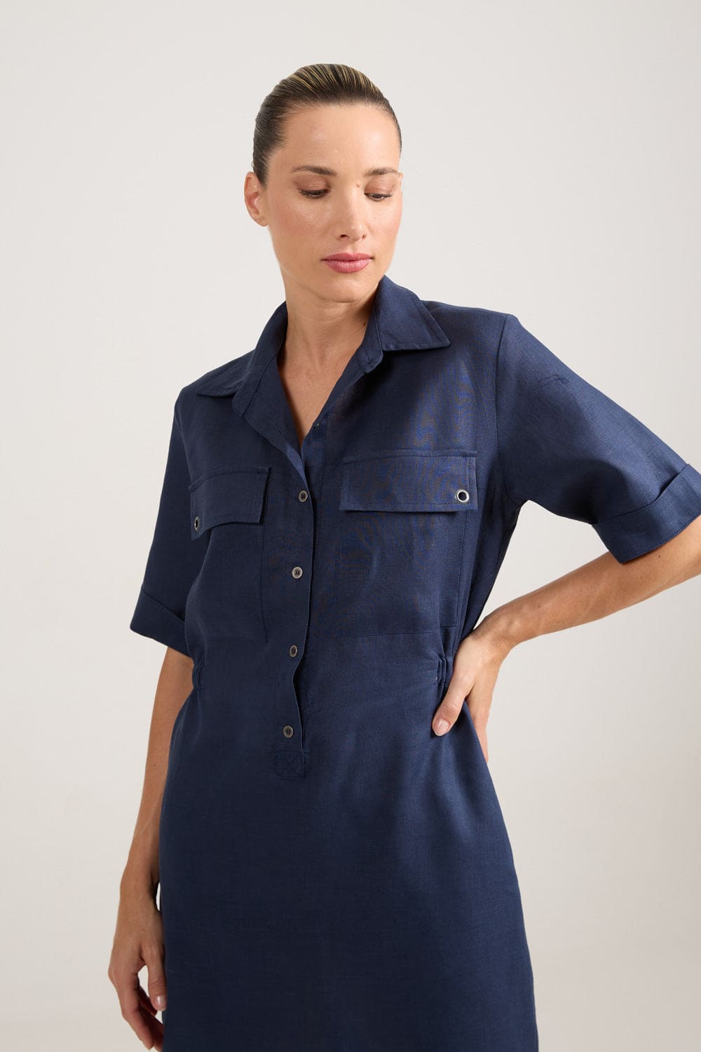 Chemise Curta Marinho