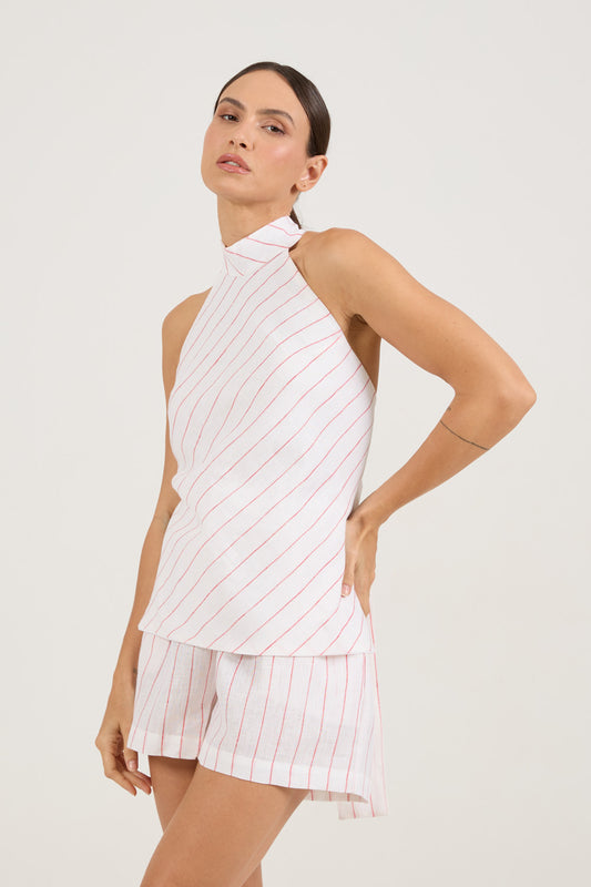 Blusa Frente Única Navy Vermelha