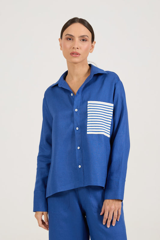 Camisa Tricot Azul