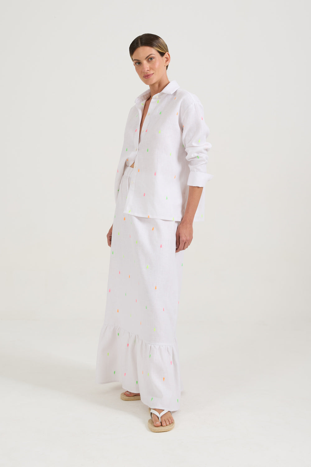 Camisa Gotas Neon Branca