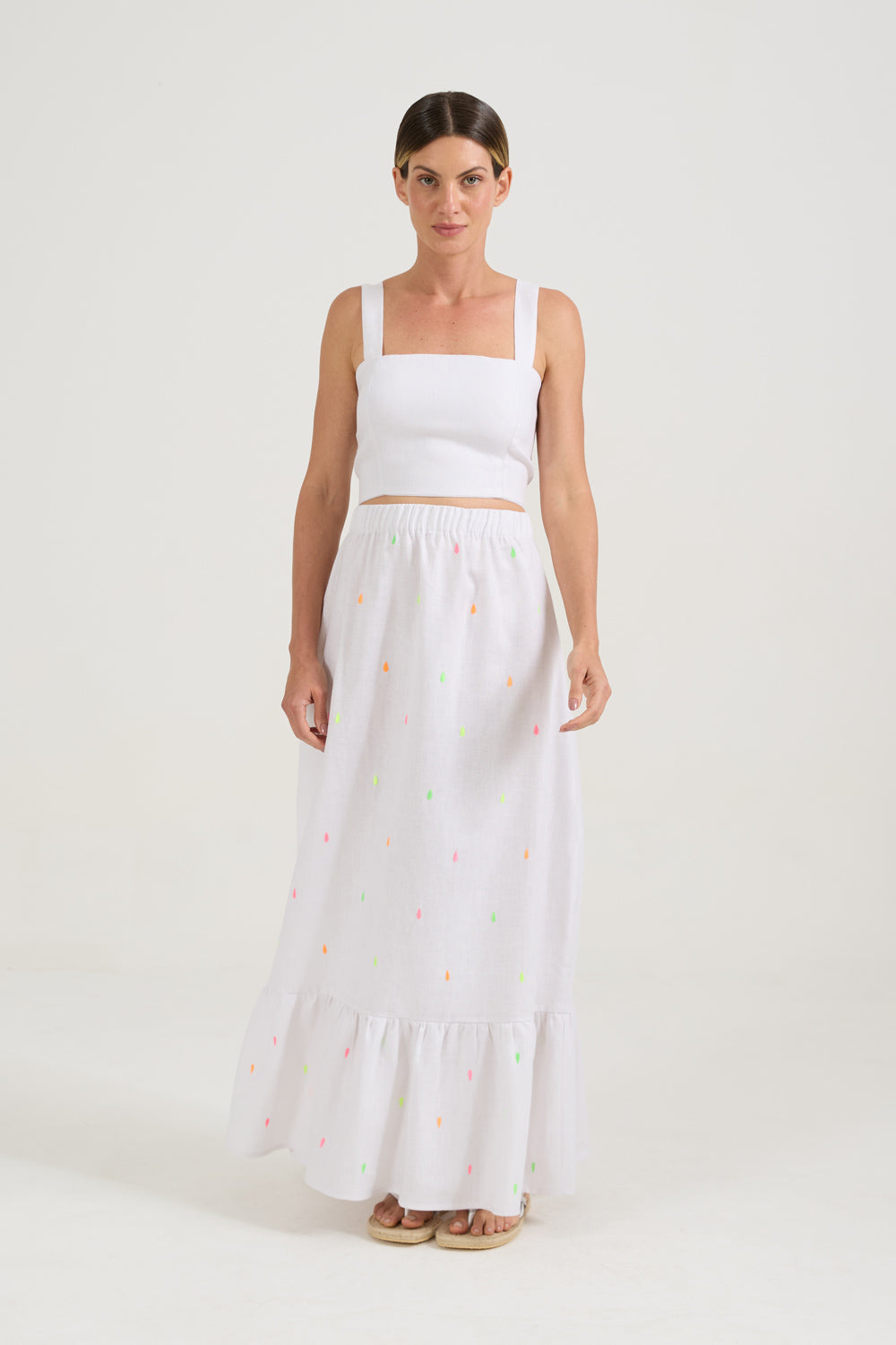 Saia Gotas Neon Branca