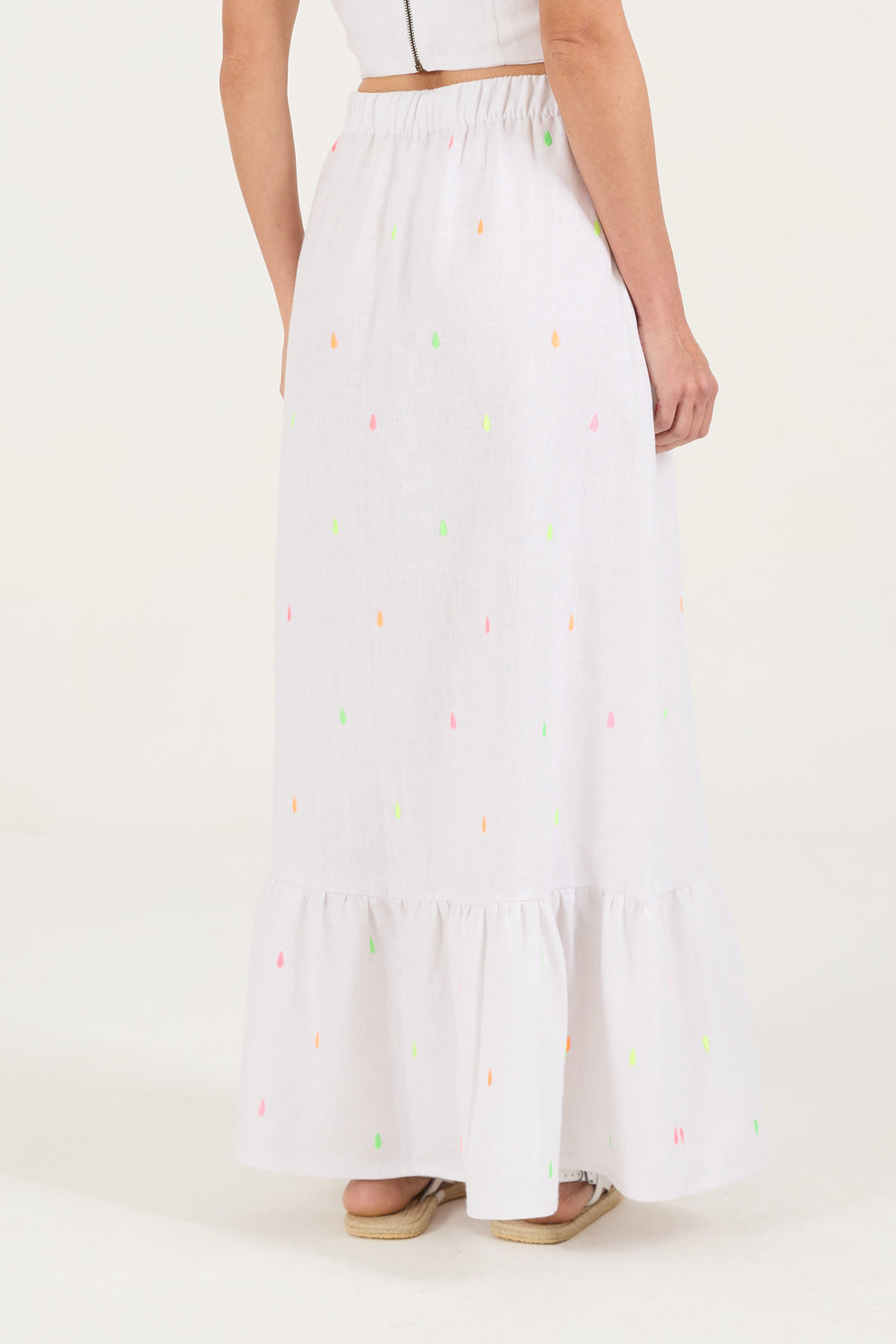 Saia Gotas Neon Branca