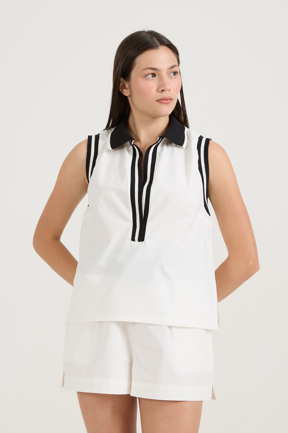 Blusa Polo Tricot Branca