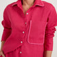 Camisa Bolsos Viés Cereja