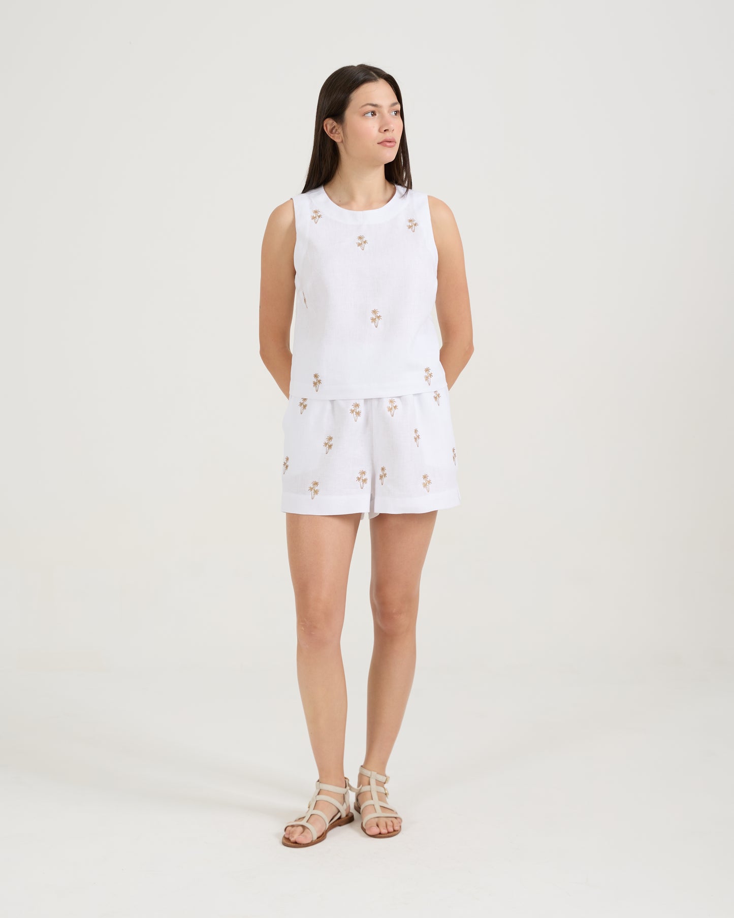 Short Palmeira Branco