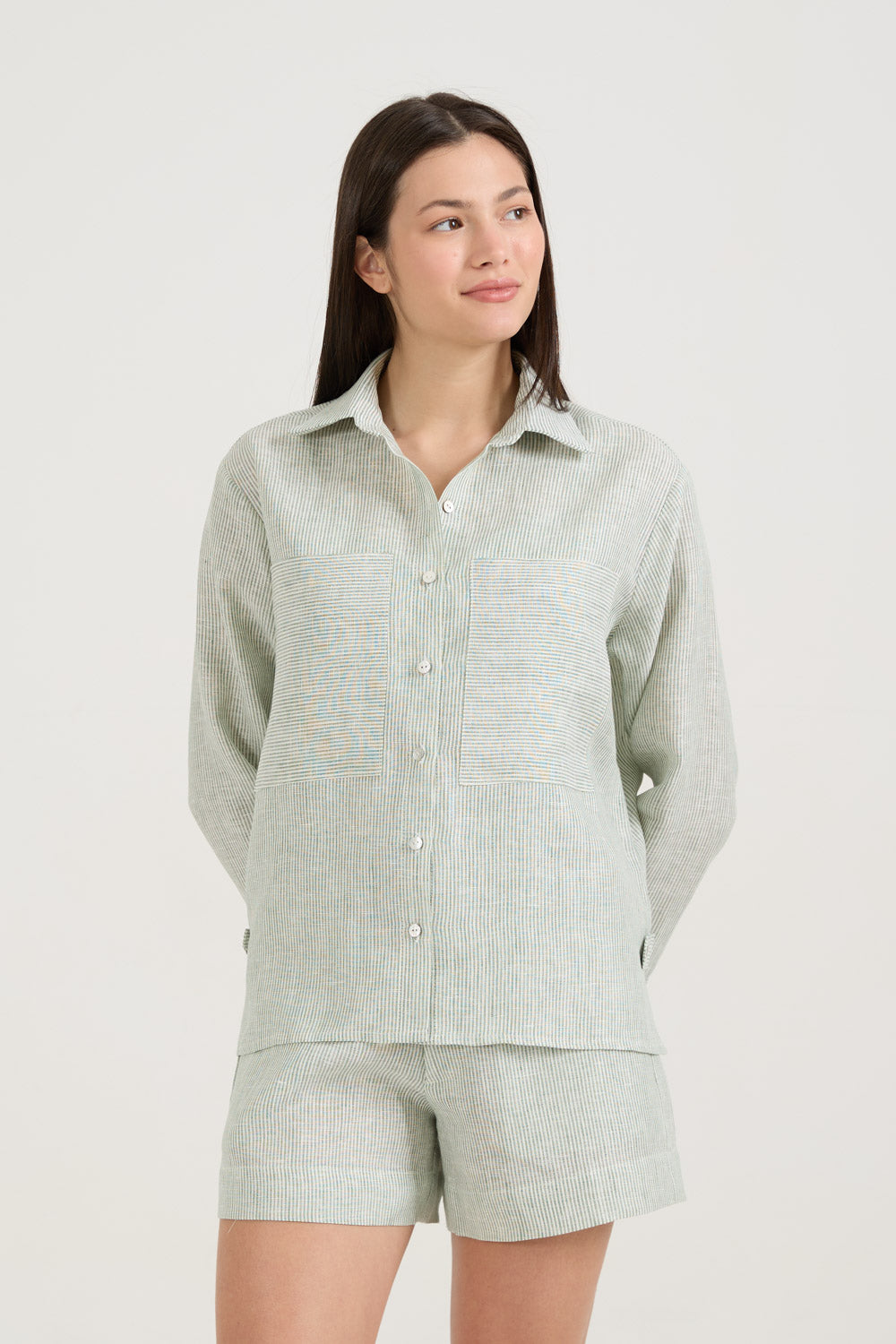 Camisa Bolsos Listras