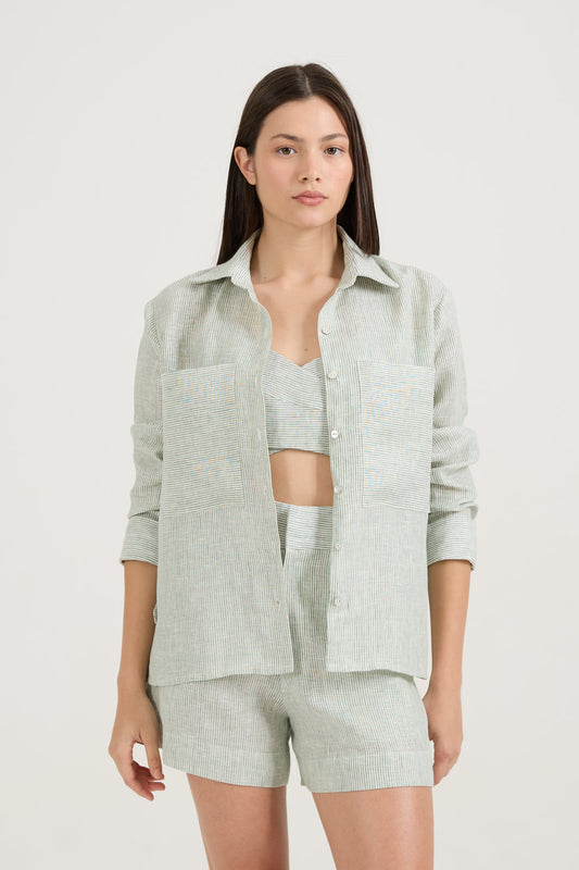 Camisa Bolsos Listras