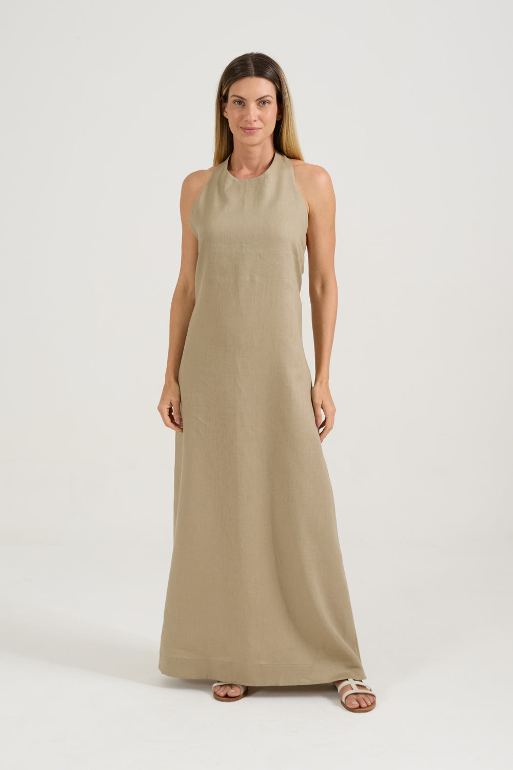 Vestido Frente Única Cáqui