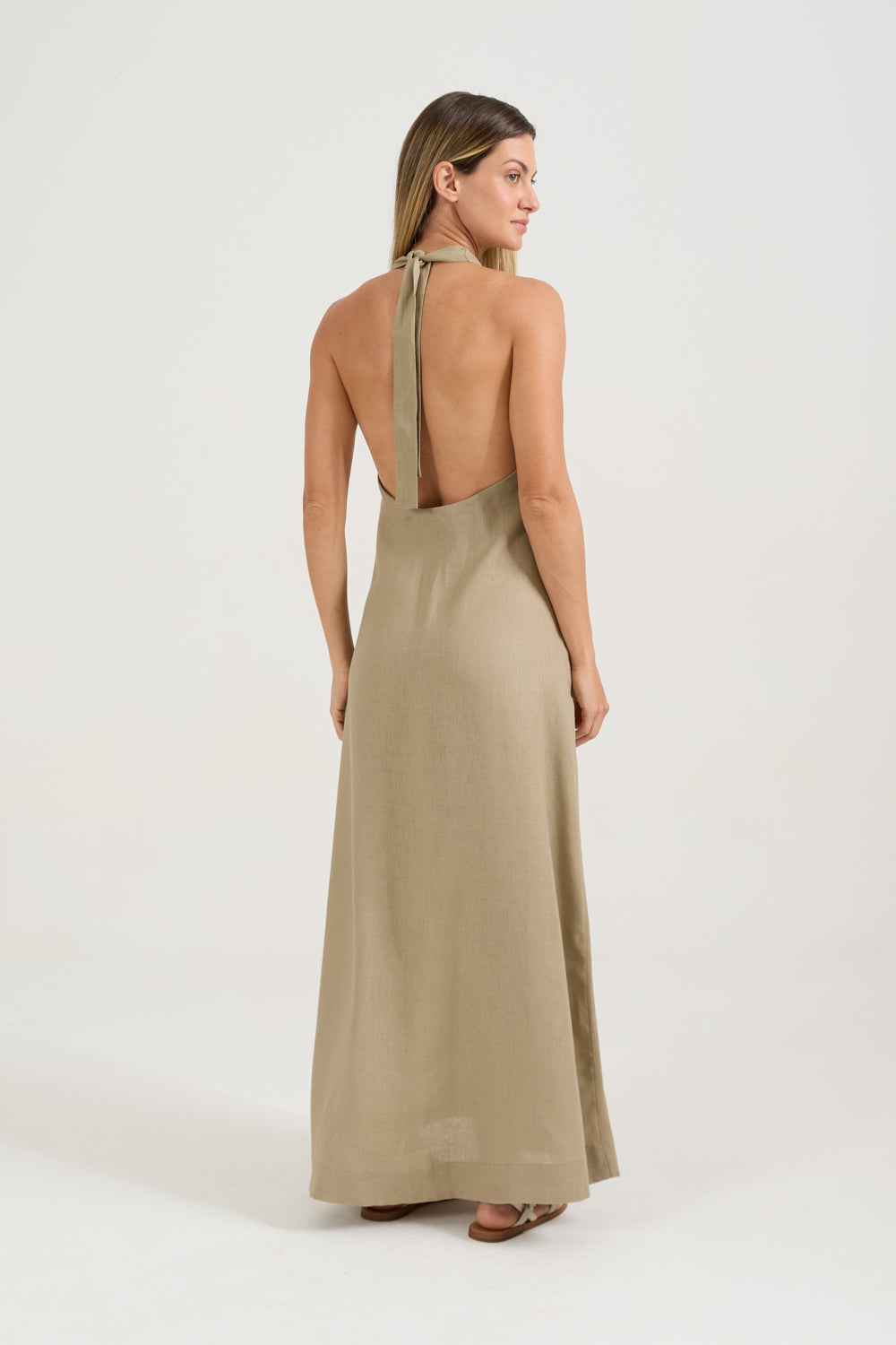 Vestido Frente Única Cáqui