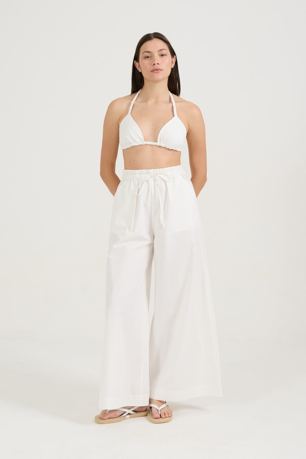 Pantalona Tricoline Branca