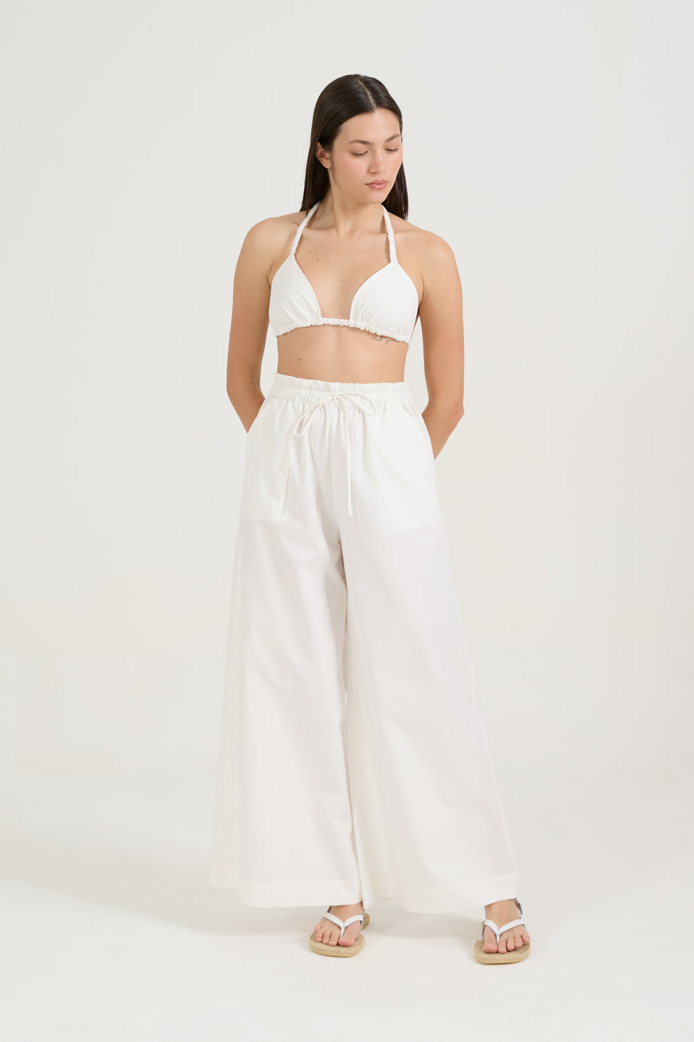 Pantalona Tricoline Branca