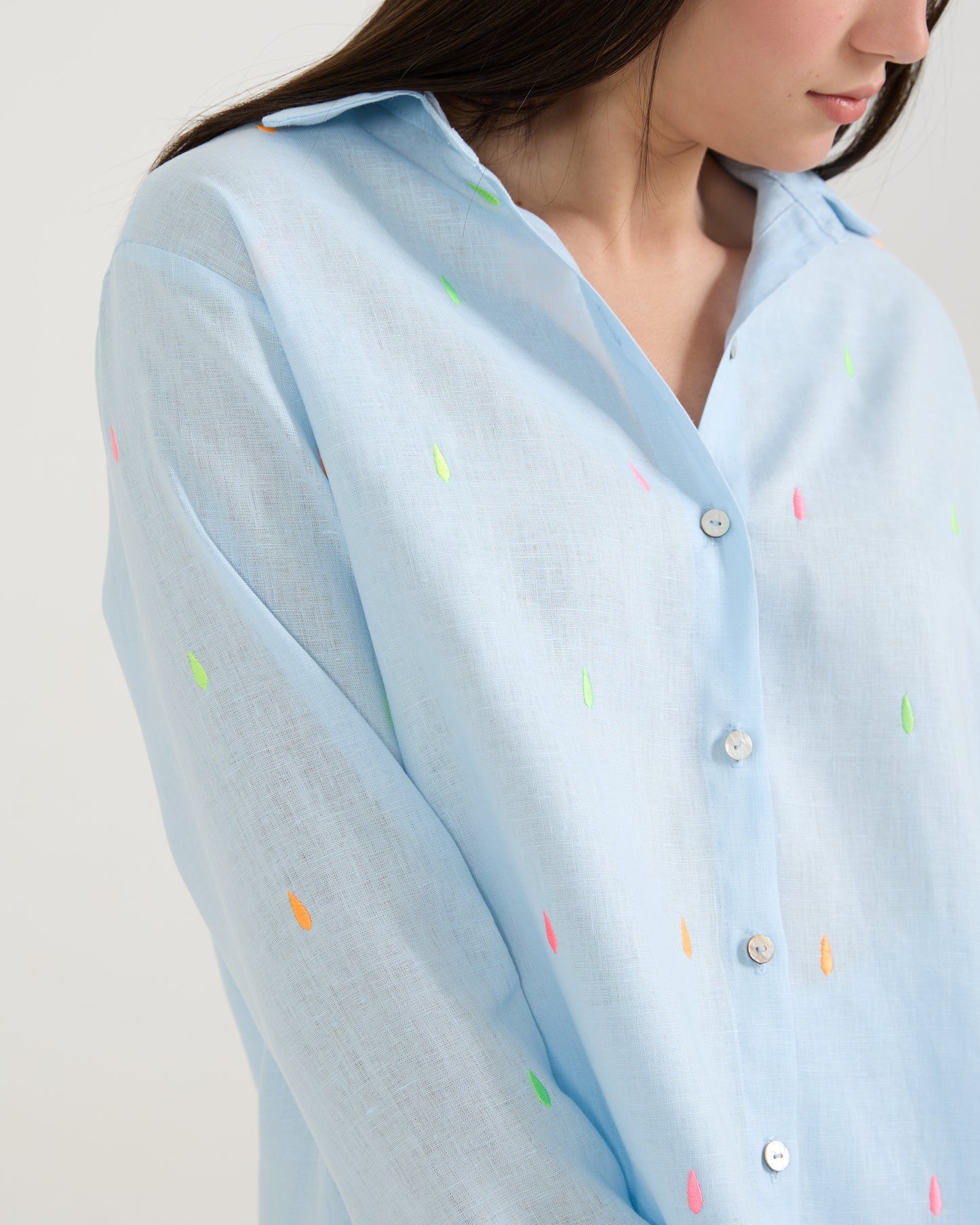 Camisa Gotas Neon Azul Spum