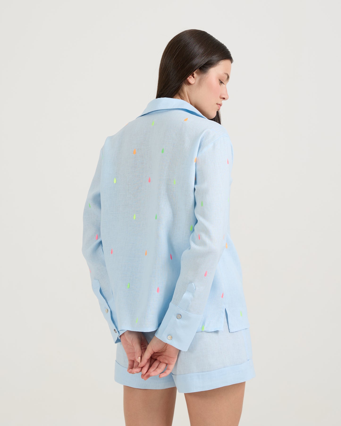 Camisa Gotas Neon Azul Spum