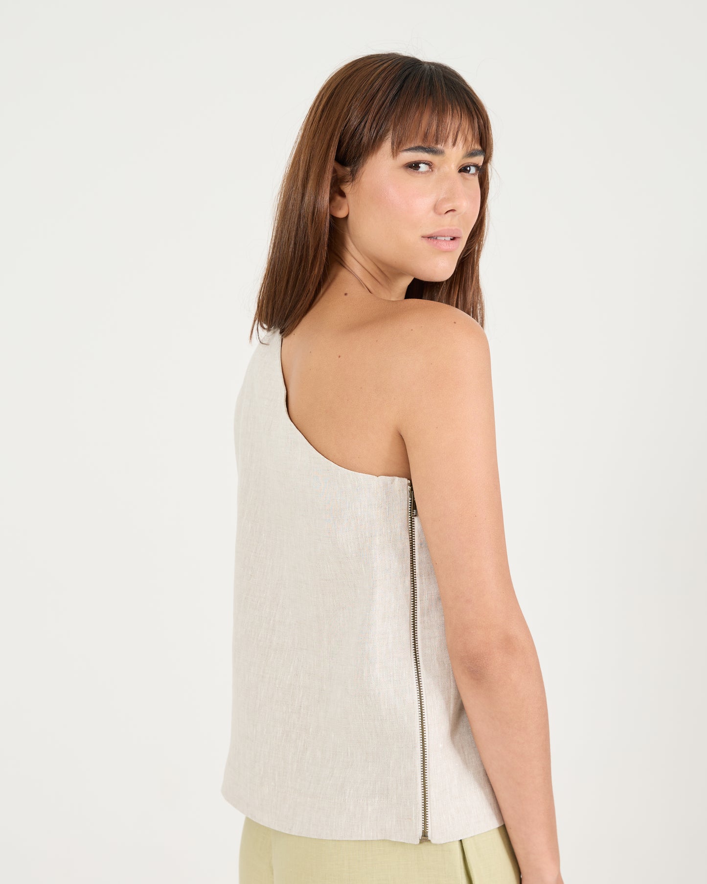 Blusa Um Ombro Zíper