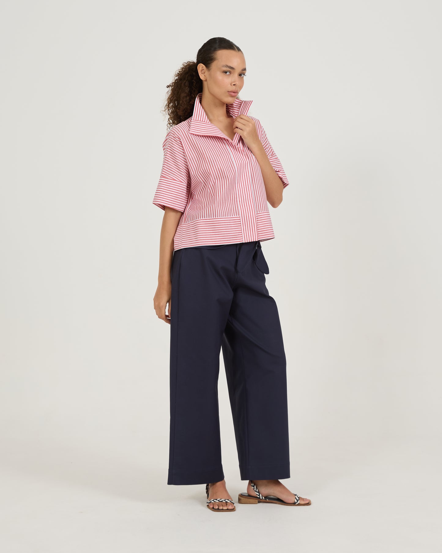 Camisa Gola Curta Stripes
