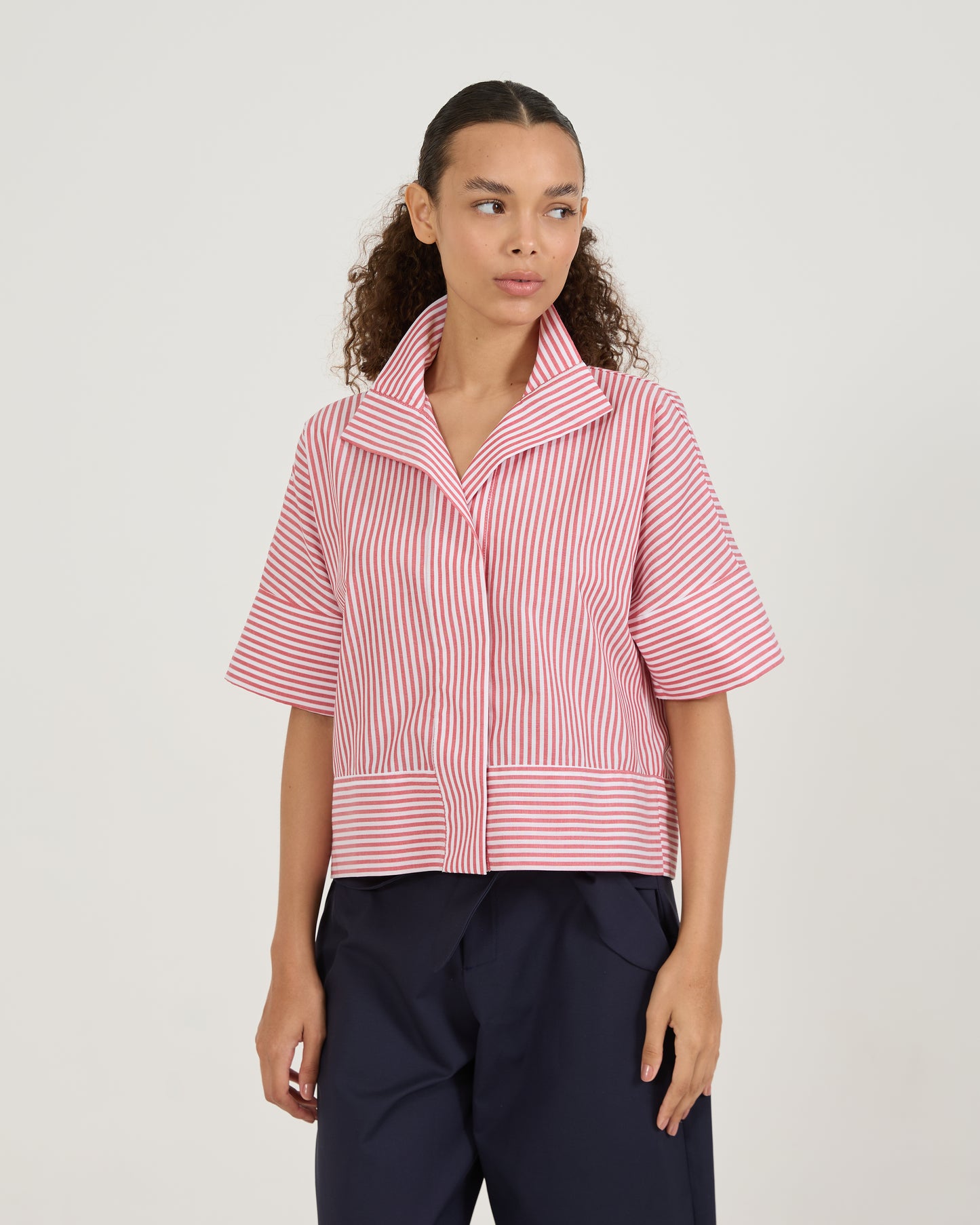 Camisa Gola Curta Stripes