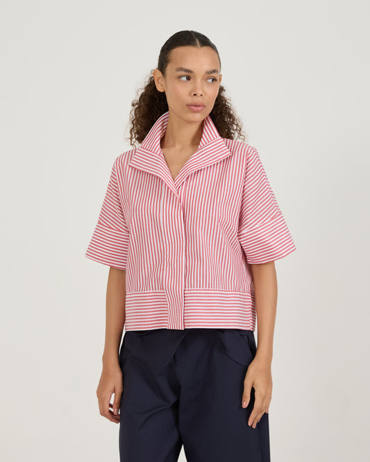 Camisa Gola Curta Stripes
