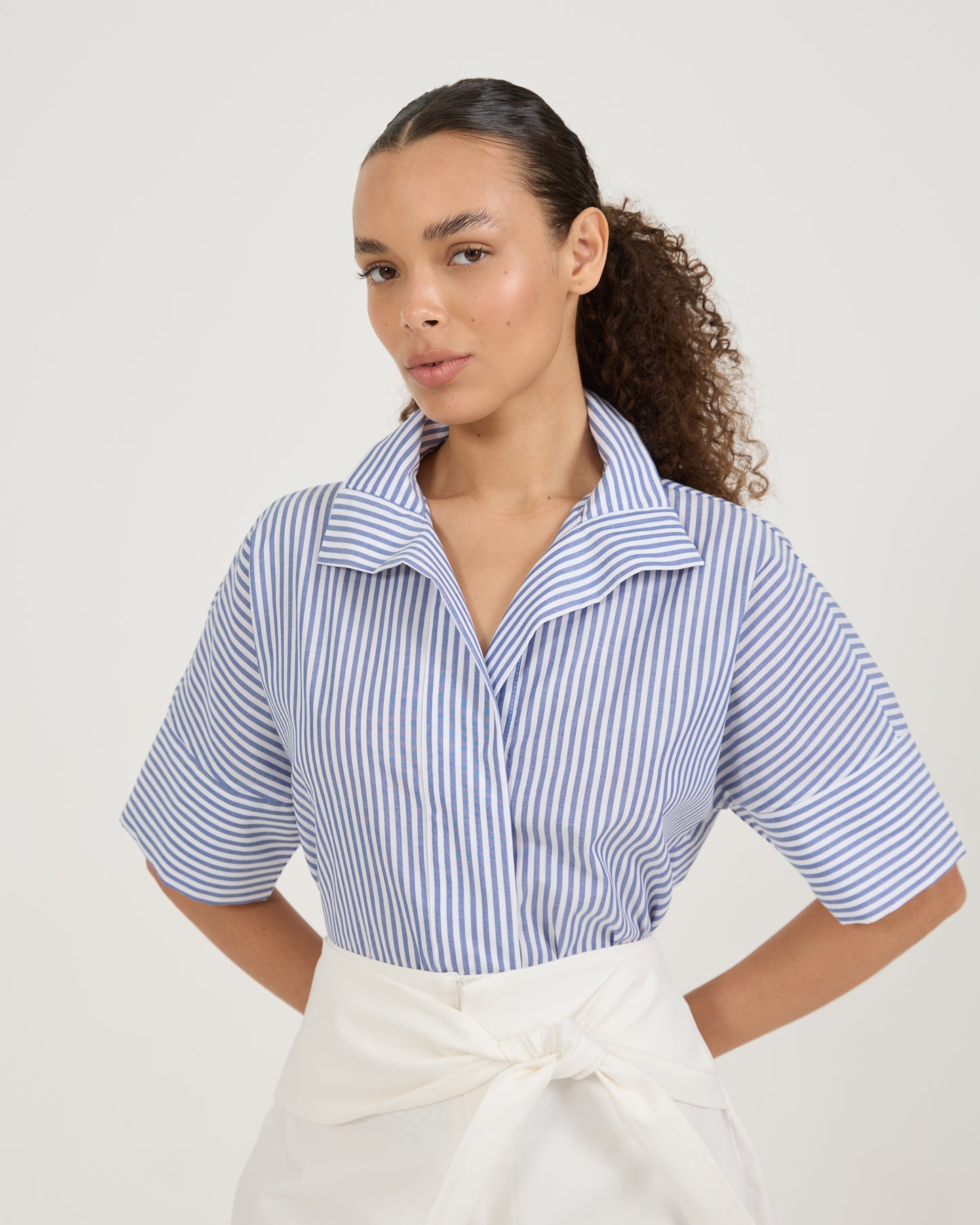 Camisa Gola Curta Stripes