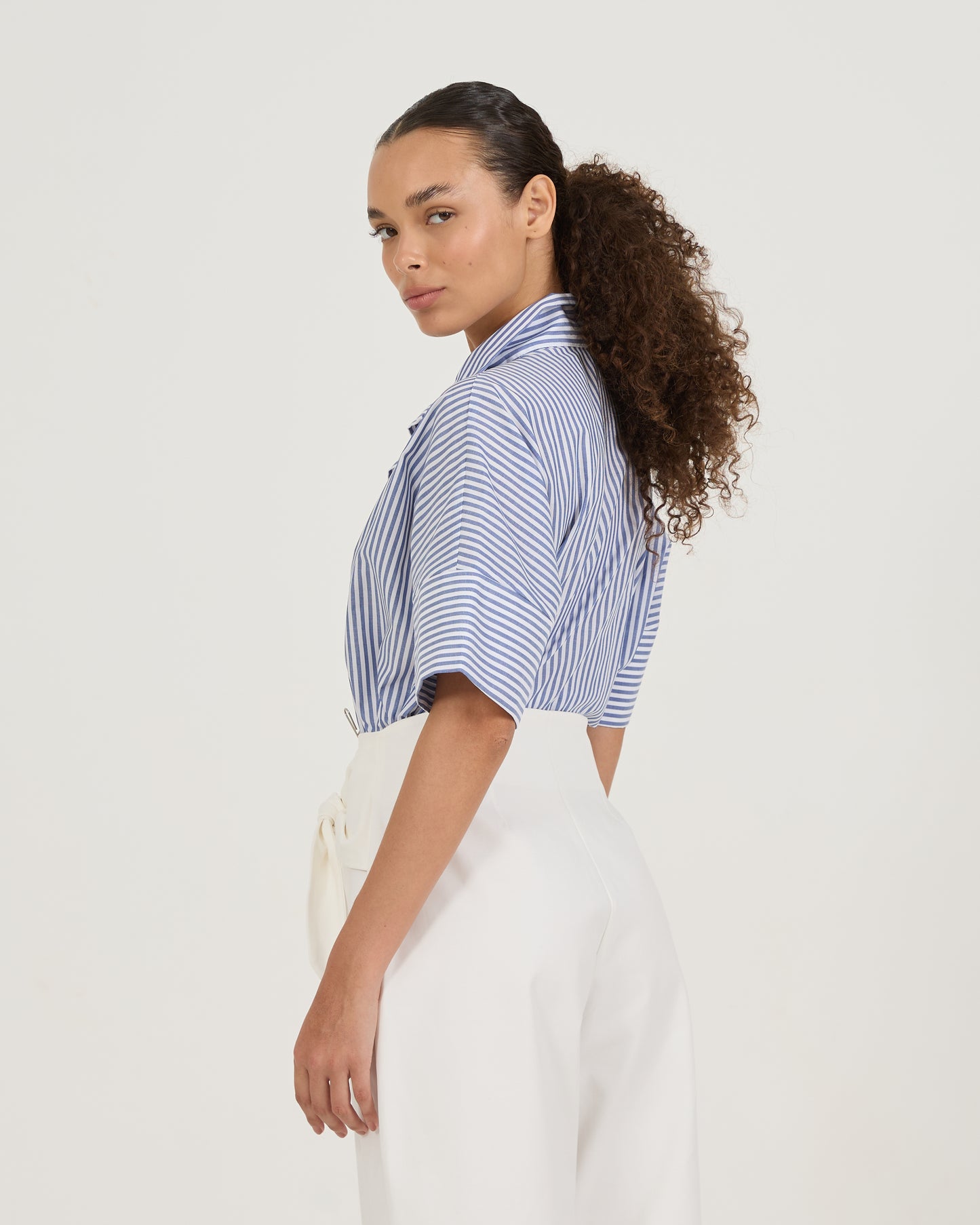 Camisa Gola Curta Stripes