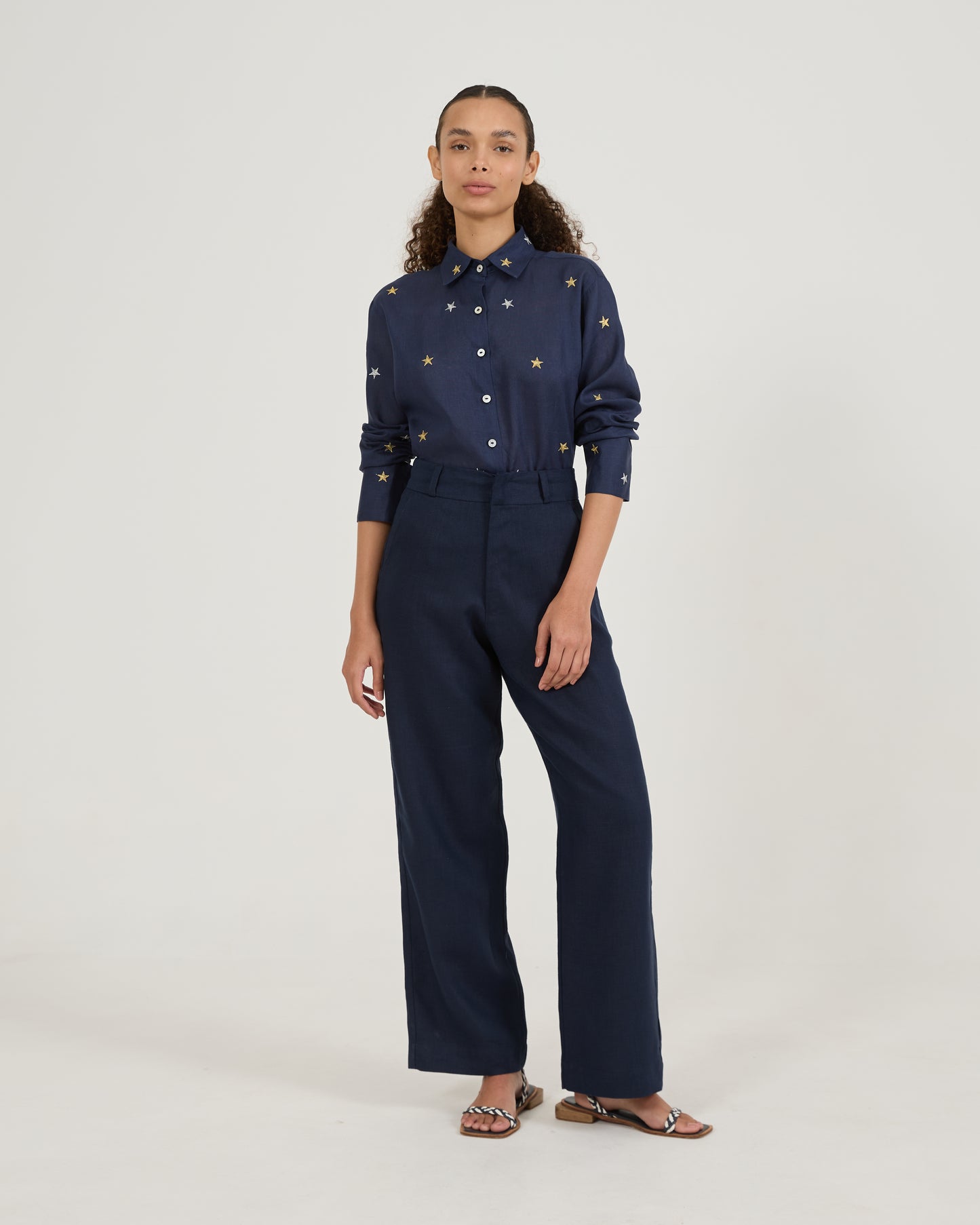 Camisa Bolsos Bordada Star
