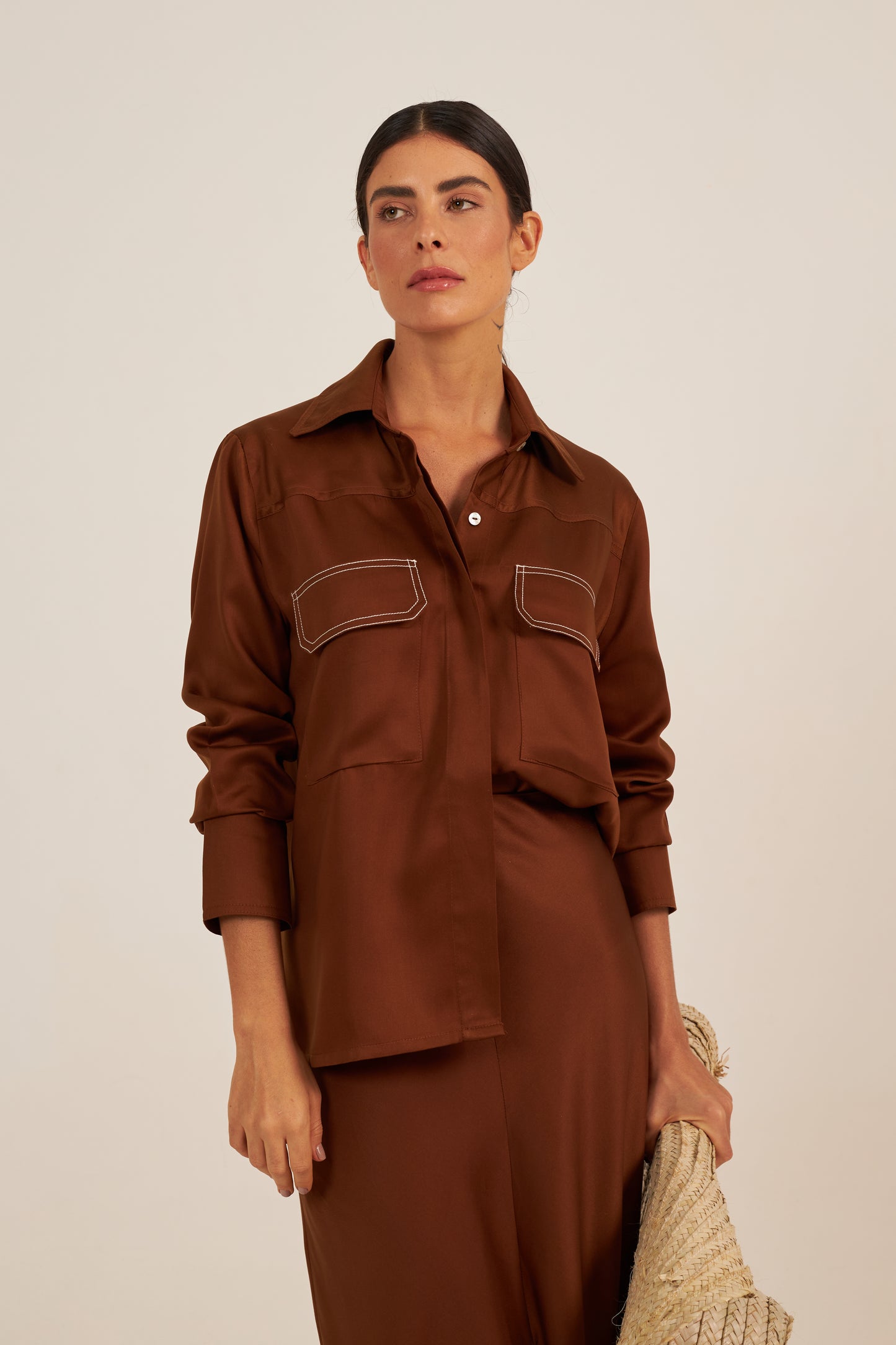 Camisa Pesponto Bronze