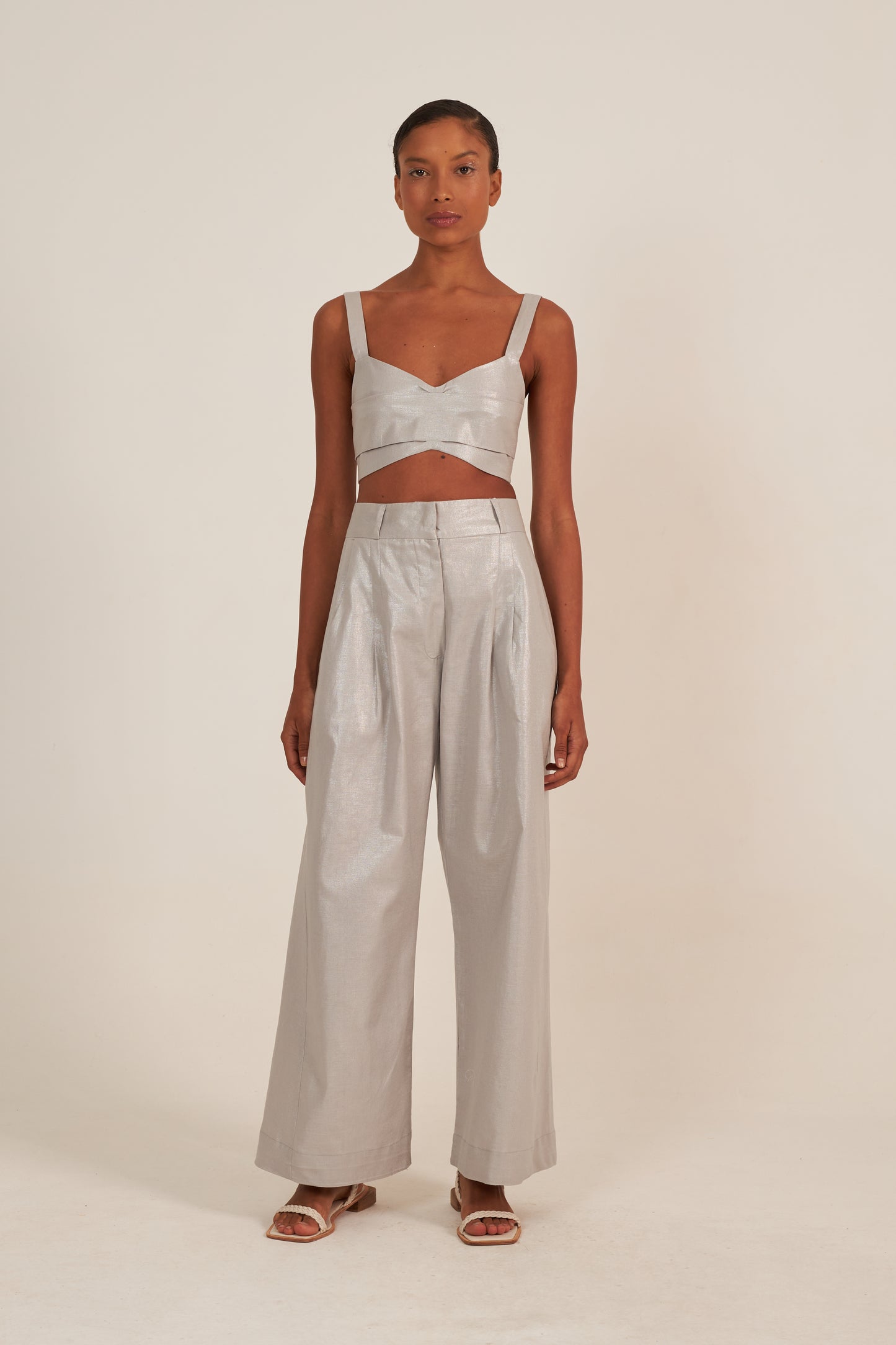 Cropped Shine Prata